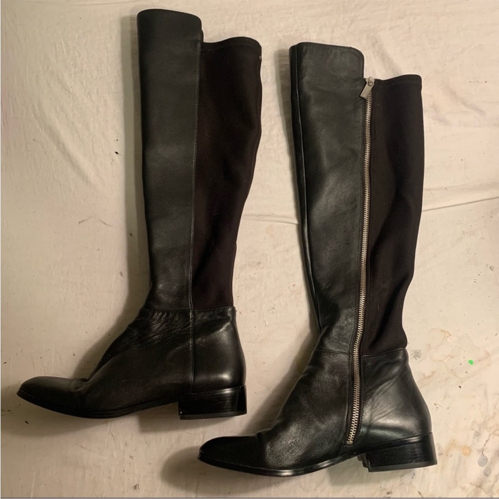 Michael Kors Bromley black leather riding equestrian boots shoes women's size 7